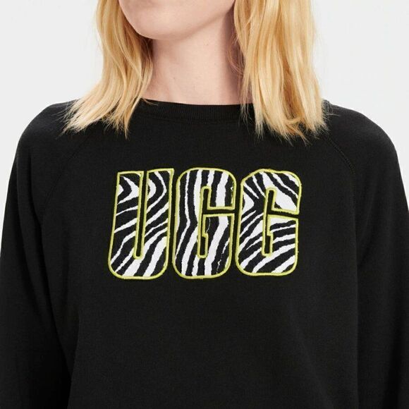 UGG Logo Crewneck Sweatshirt Zebra - Picture 1 of 3